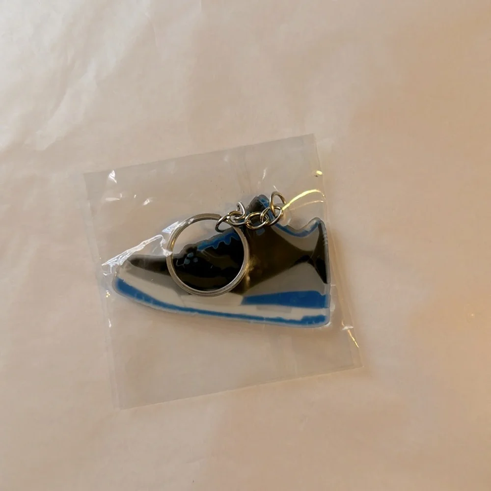 Keychain, NEW, Sneaker, Blue, Gray, Black & White, Unisex